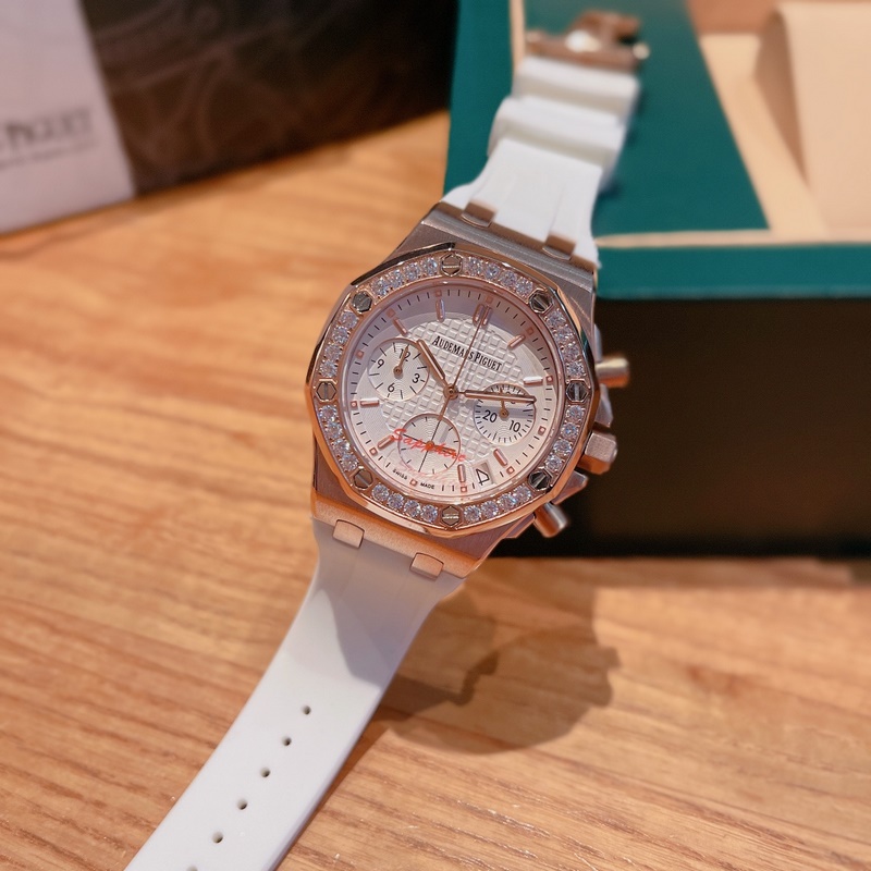 AP Royal Oak Series Diamond Bezel Steel Replica Watch with Japanese Movement-2