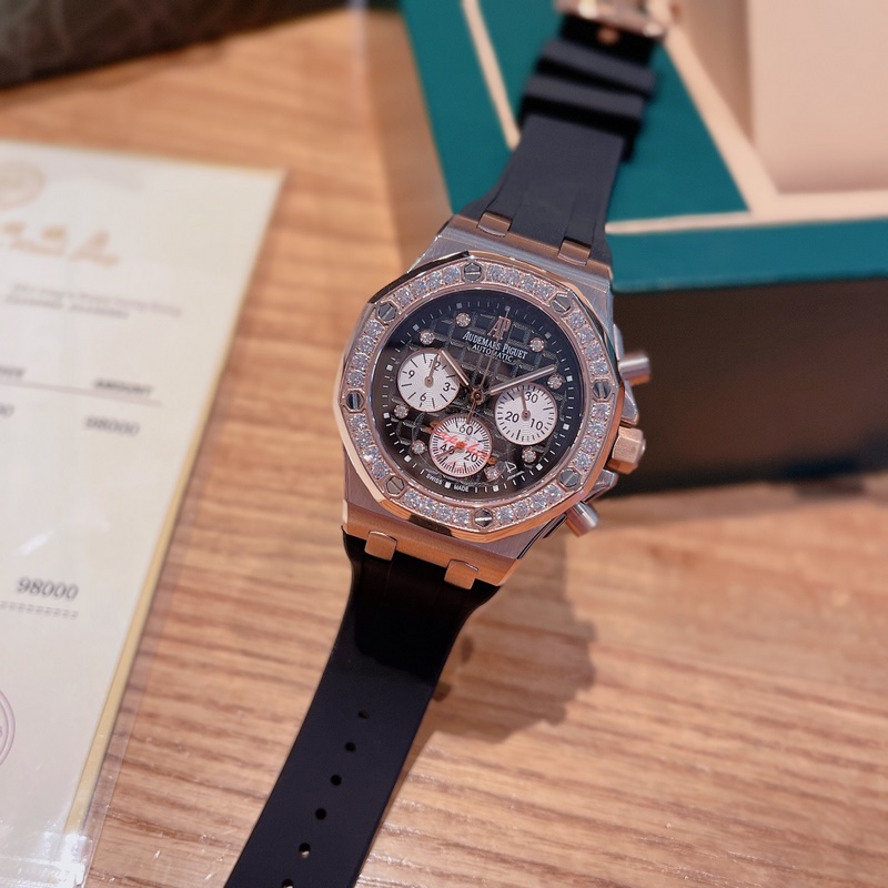 AP Royal Oak Series Diamond Bezel Steel Replica Watch with Japanese Movement-6