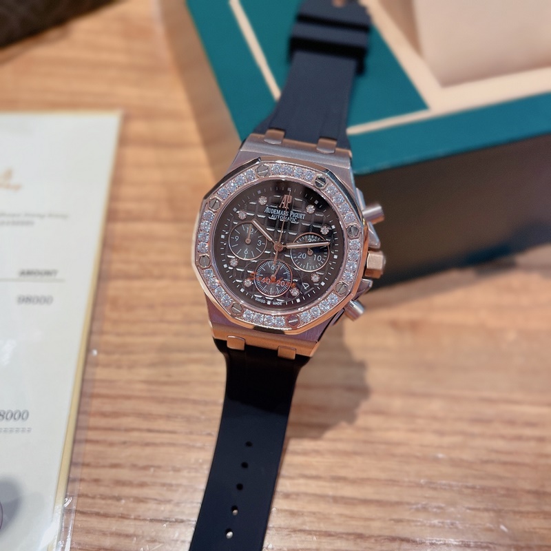 AP Royal Oak Series Diamond Bezel Steel Replica Watch with Japanese Movement-7