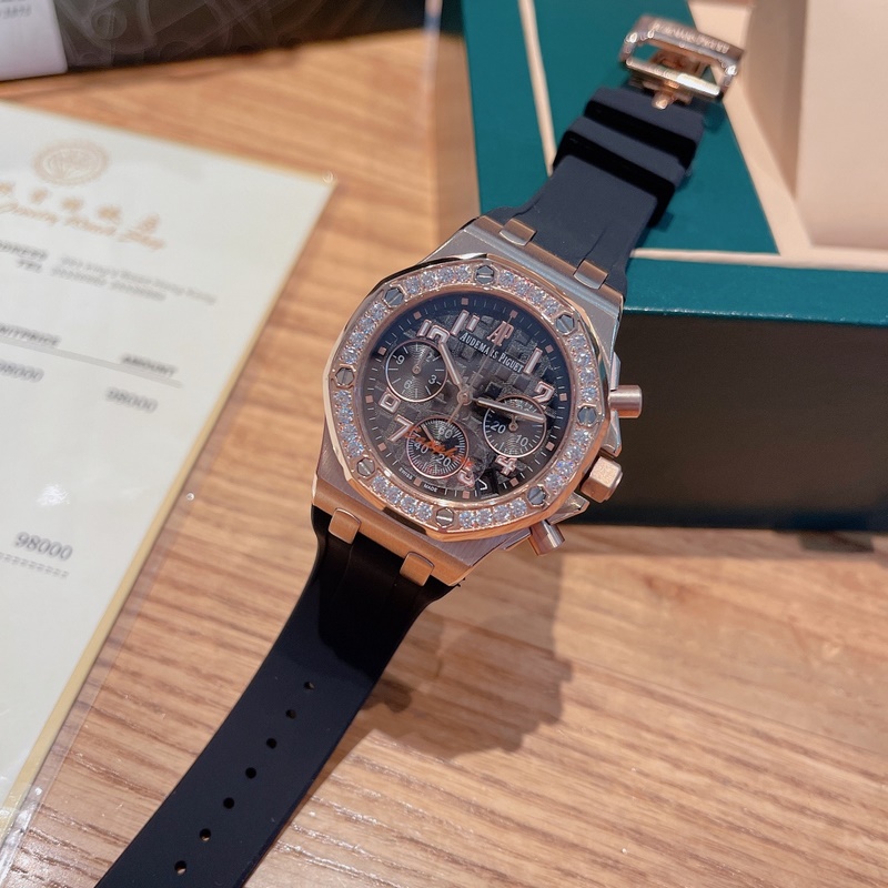 AP Royal Oak Series Diamond Bezel Steel Replica Watch with Japanese Movement-8