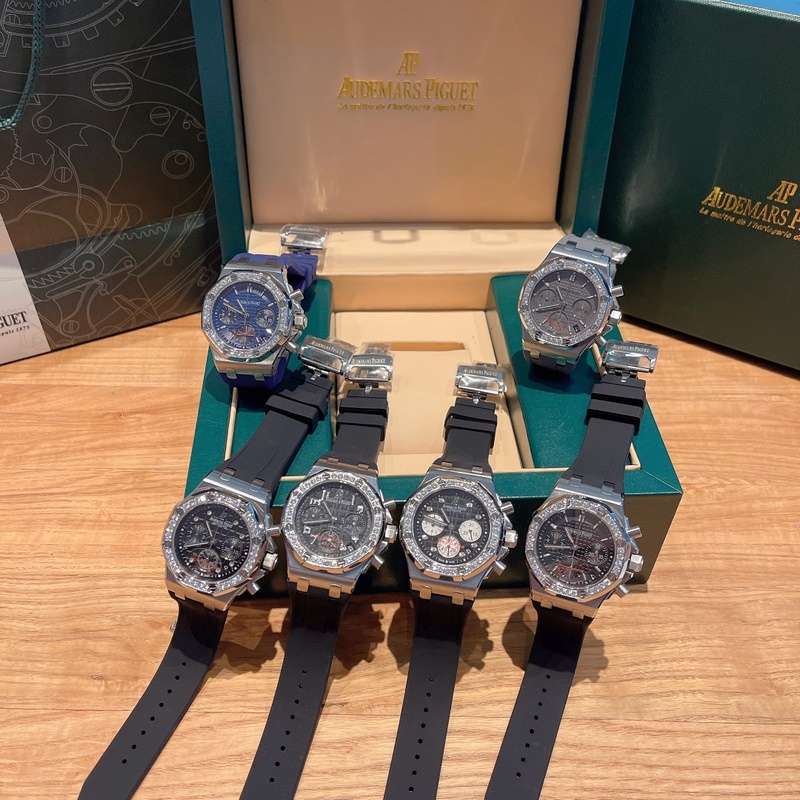 AP Royal Oak Series Diamond-Set Steel Replica Watch with Octagonal Design-6