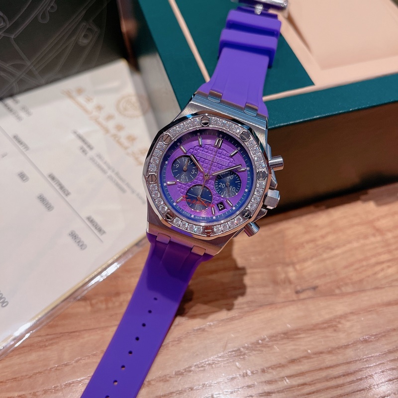 AP Royal Oak Series Diamond-Studded Steel Replica Watch with Octagonal Design-4