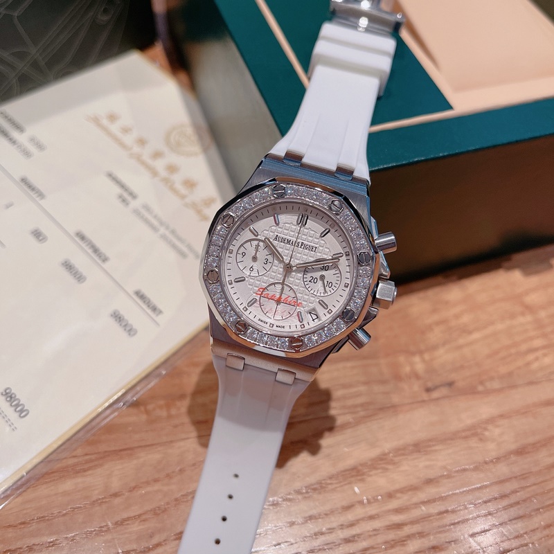 AP Royal Oak Series Diamond Bezel Steel Replica Watch with Japanese Movement-5