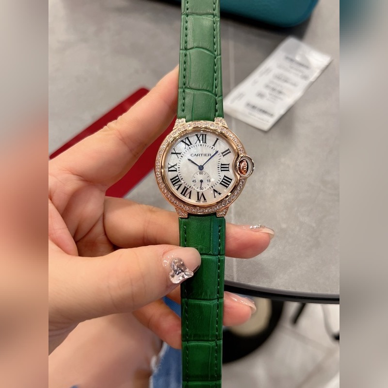 CARTIER Ballon Bleu Diamond Shell Dial Quartz 36mm-2