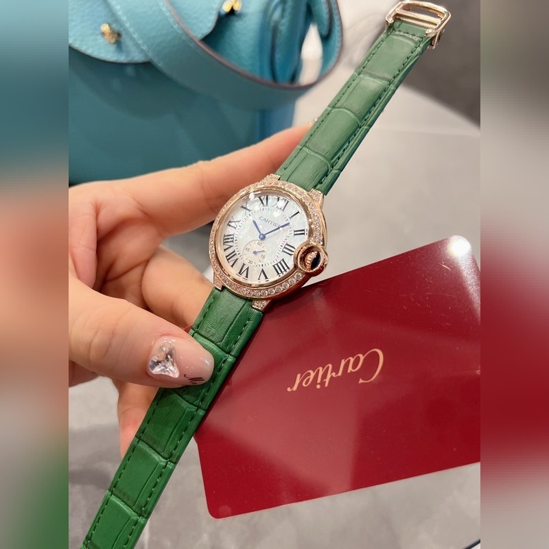 CARTIER Ballon Bleu Diamond Shell Dial Quartz 36mm-3