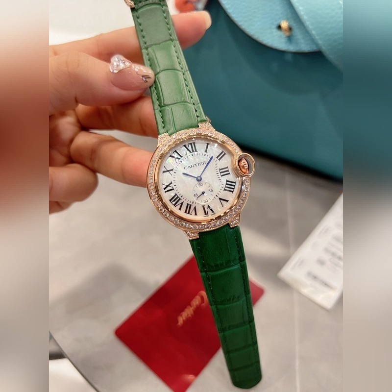 CARTIER Ballon Bleu Diamond Shell Dial Quartz 36mm-4