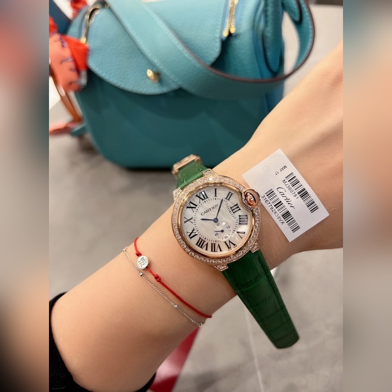 CARTIER Ballon Bleu Diamond Shell Dial Quartz 36mm-5