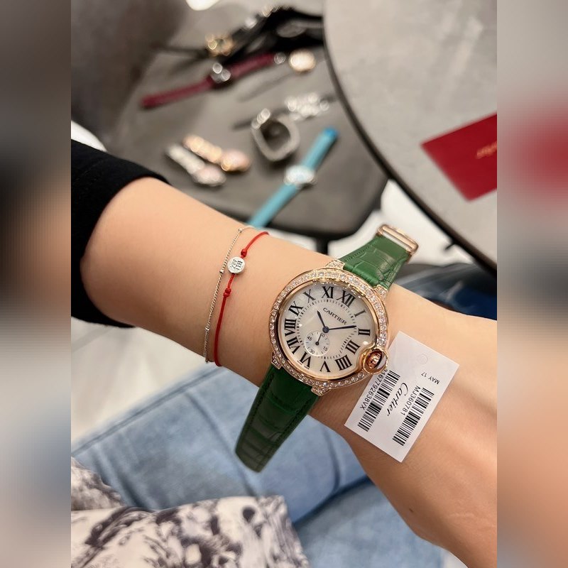 CARTIER Ballon Bleu Diamond Shell Dial Quartz 36mm-6