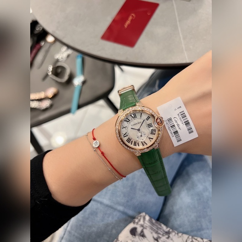 CARTIER Ballon Bleu Diamond Shell Dial Quartz 36mm-7