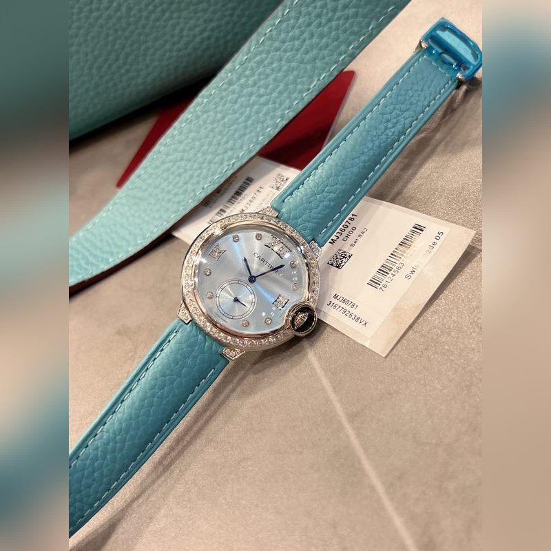 CARTIER Ballon Bleu 36mm Diamond Pearl Shell Replica Watch-2