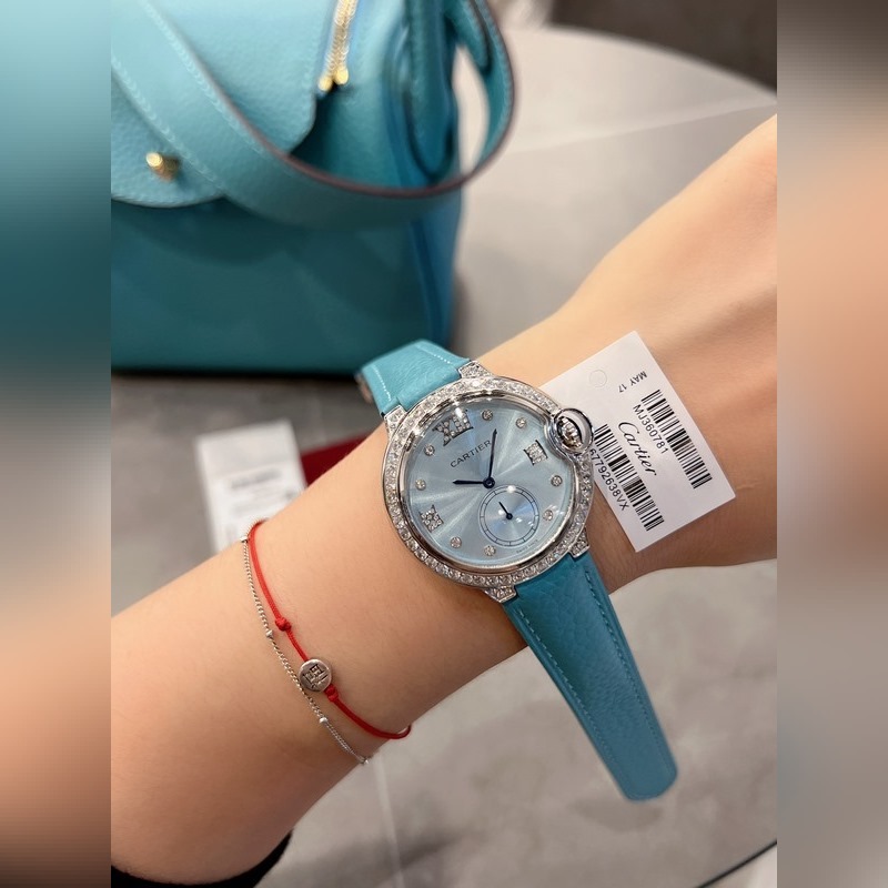 CARTIER Ballon Bleu 36mm Diamond Pearl Shell Replica Watch-4