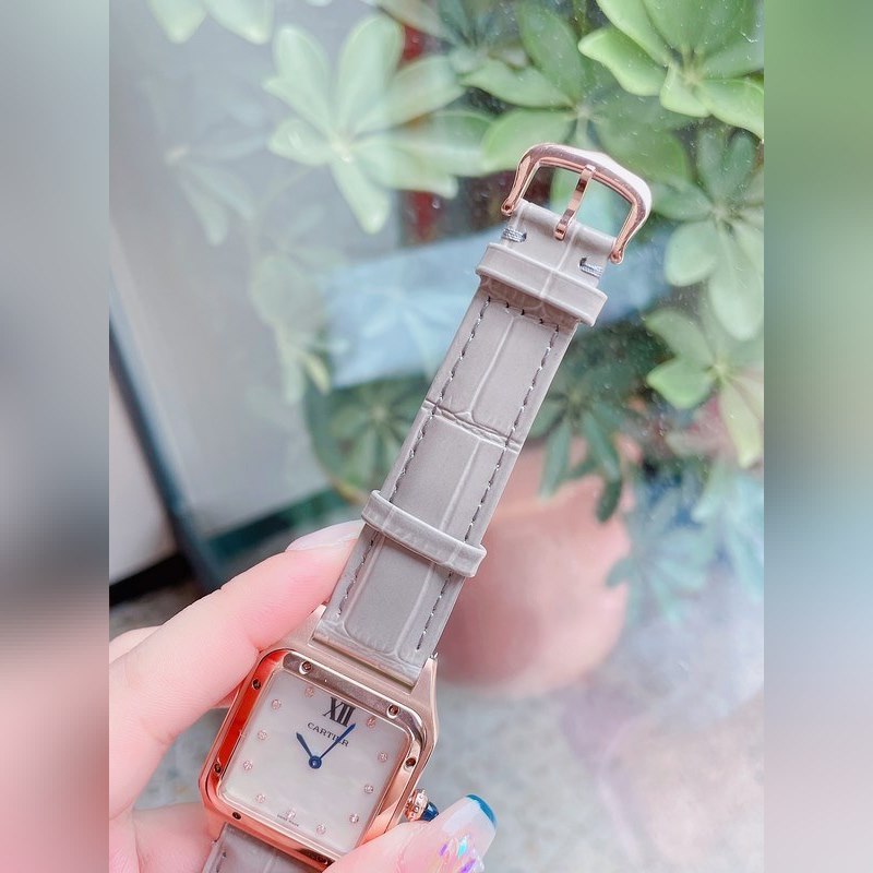 Cartier Santos-Dumont Ultra-Thin Couple Replica Watch with Mother-of-Pearl Dial-6