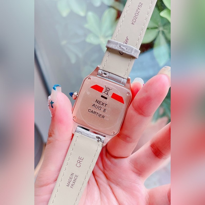 Cartier Santos-Dumont Ultra-Thin Couple Replica Watch with Mother-of-Pearl Dial-7