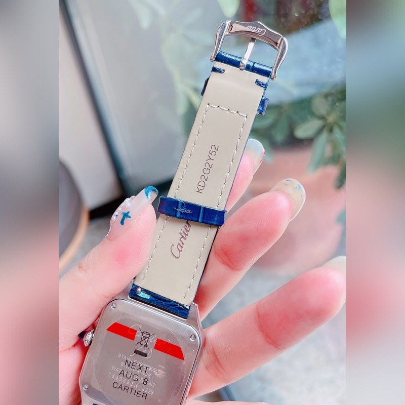 Cartier Santos-Dumont Ultra-Thin Pearl Dial Couples Replica Watch-6