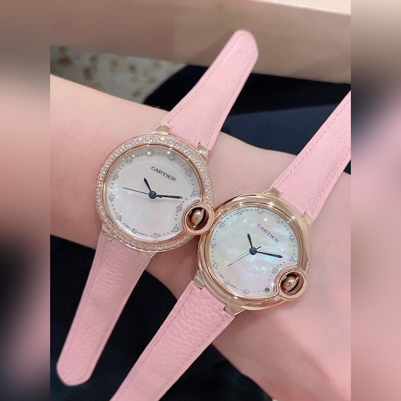 Cartier Ballon Bleu Elegant 33mm Quartz Replica Watch Sapphire Glass Original Satin Buckle-6
