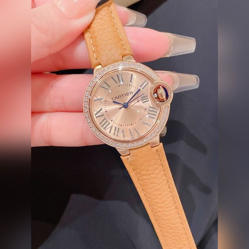 Cartier Ballon Bleu 33mm Quartz Replica Watch Fisheye Glass Original Buckle-3