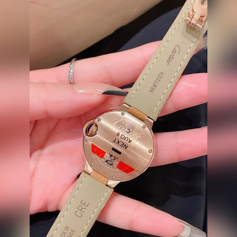 Cartier Ballon Bleu 33mm Quartz Replica Watch Fisheye Glass Original Buckle-5