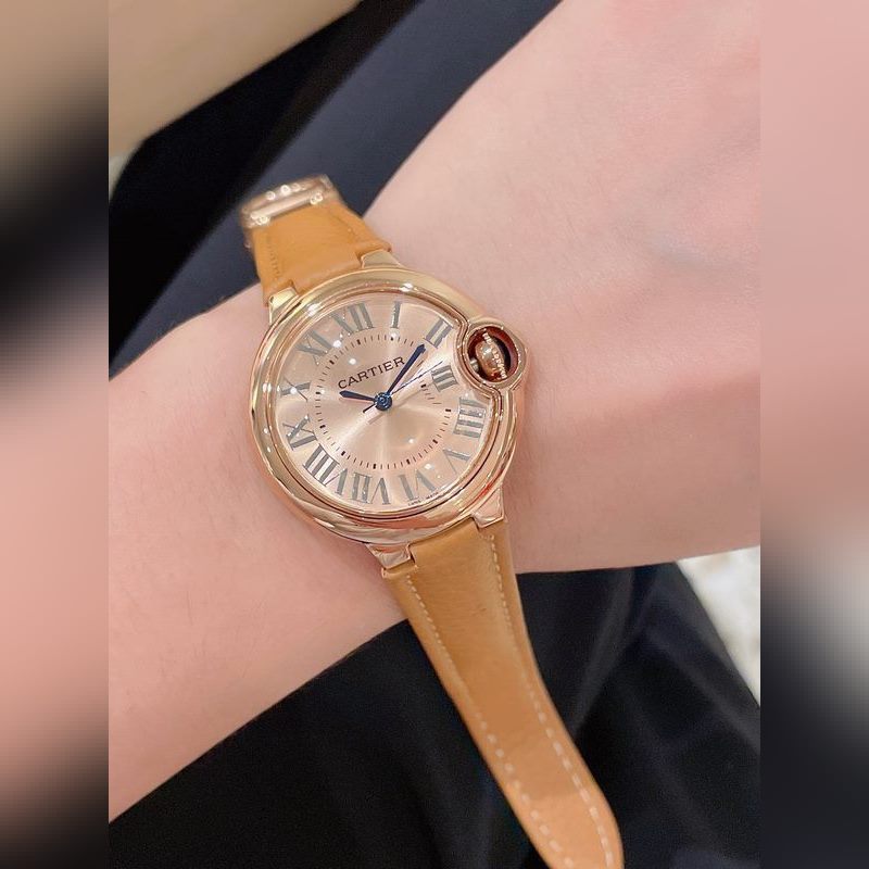 Cartier Ballon Bleu 33mm Quartz Replica Watch Fisheye Glass Original Buckle-7