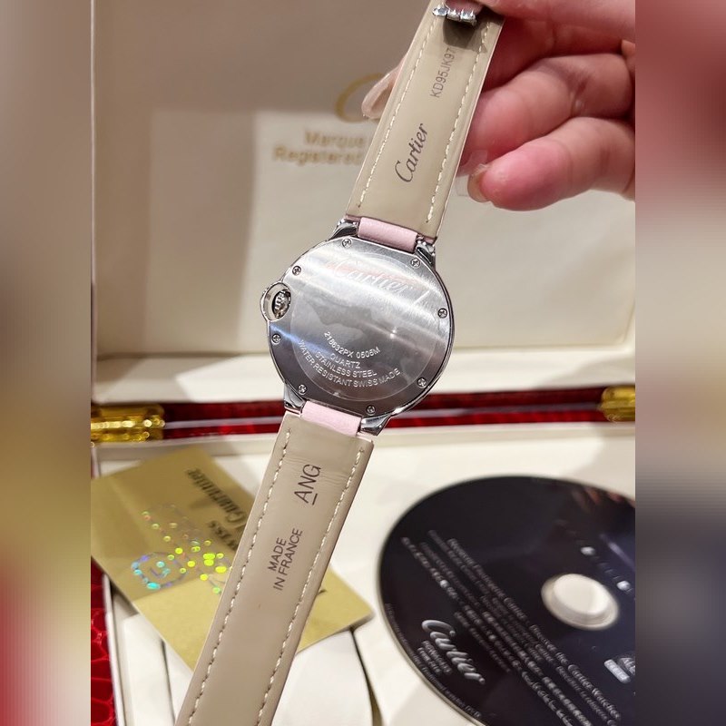 Cartier Ballon Bleu Diamond Pearl Shell Dial 36mm Swiss Quartz-7