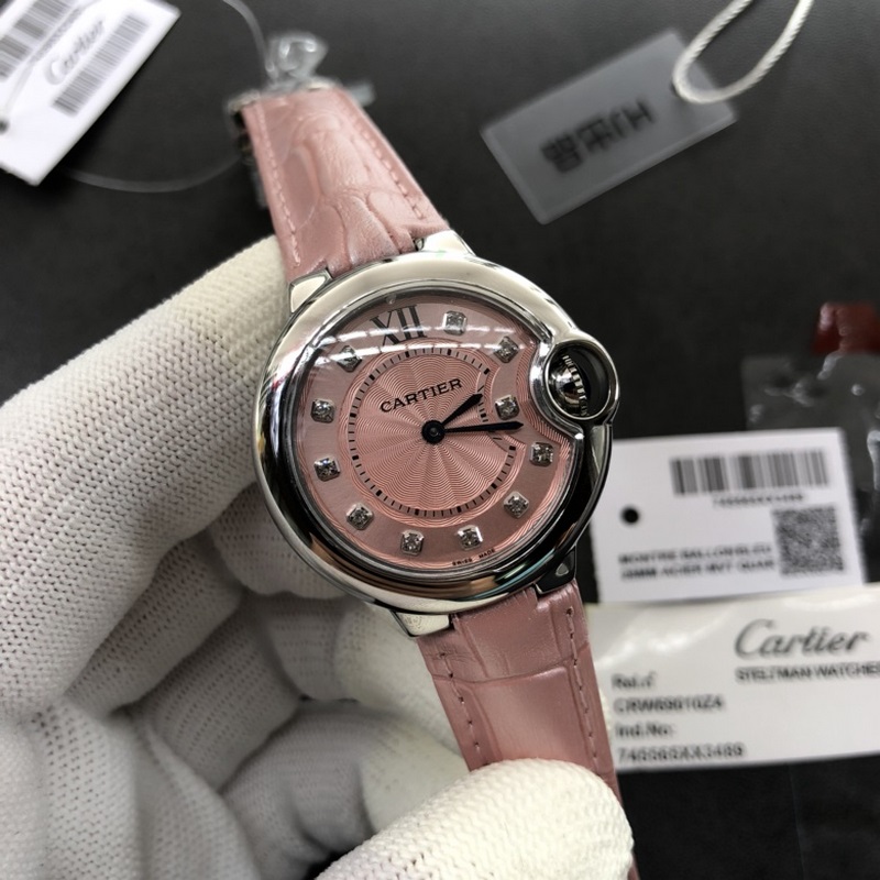 Cartier Ballon Bleu 28/33/36mm Quartz Swiss Movement with Crocodile Strap-2