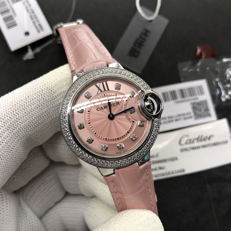 Cartier Ballon Bleu 28/33/36mm Swiss Quartz Alligator Strap Premium Quality-2