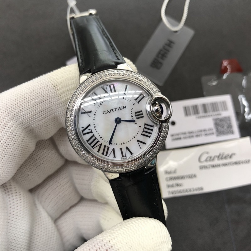Cartier Ballon Bleu 28/33/36mm Swiss Quartz Alligator Strap Premium Quality-3