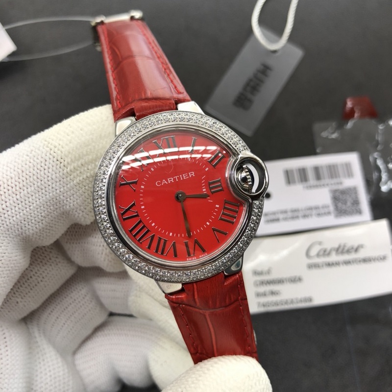 Cartier Ballon Bleu 28/33/36mm Swiss Quartz Alligator Strap Premium Quality-5