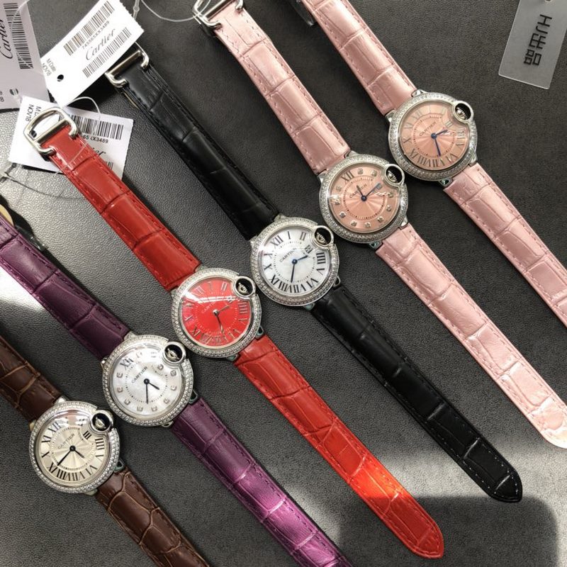 Cartier Ballon Bleu 28/33/36mm Swiss Quartz Alligator Strap Premium Quality-8