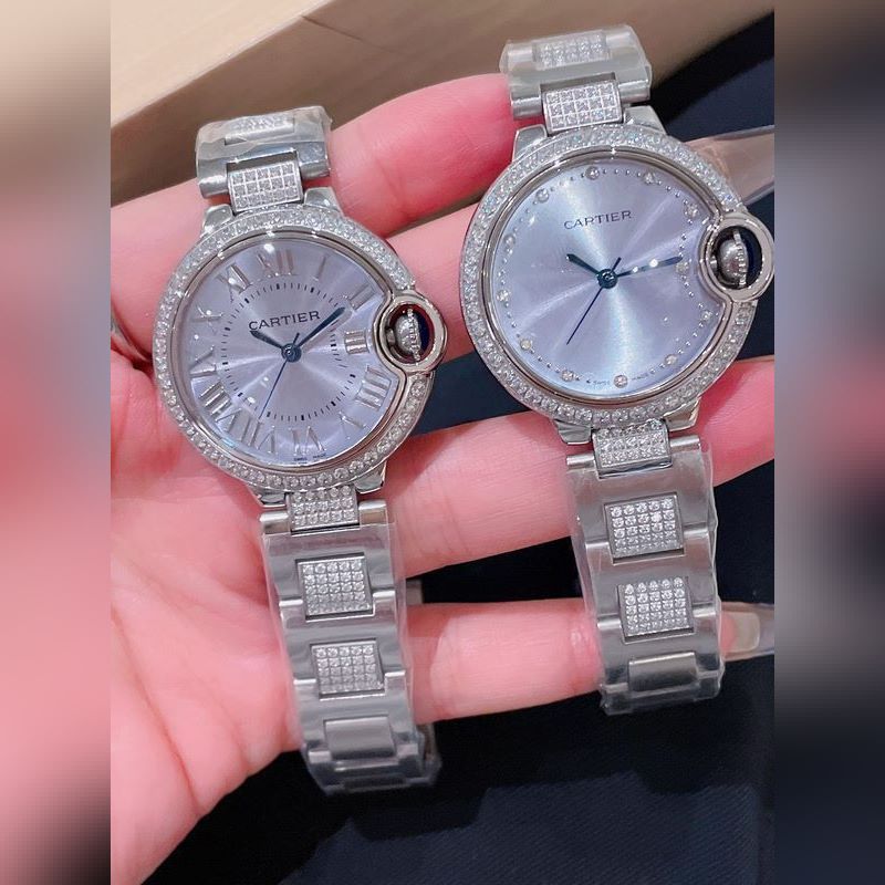 Cartier Ballon Bleu 33mm Quartz Replica Watch Sapphire Crystal Original Satin Buckle-3