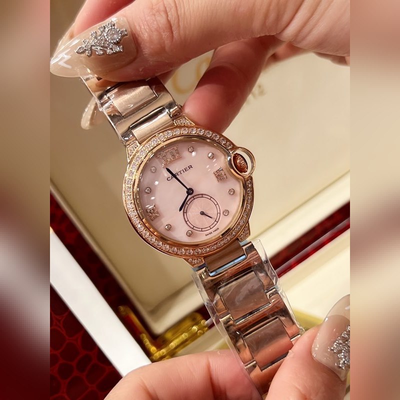 Cartier Ballon Bleu Diamond Mother-of-Pearl Swiss Quartz 36mm-2