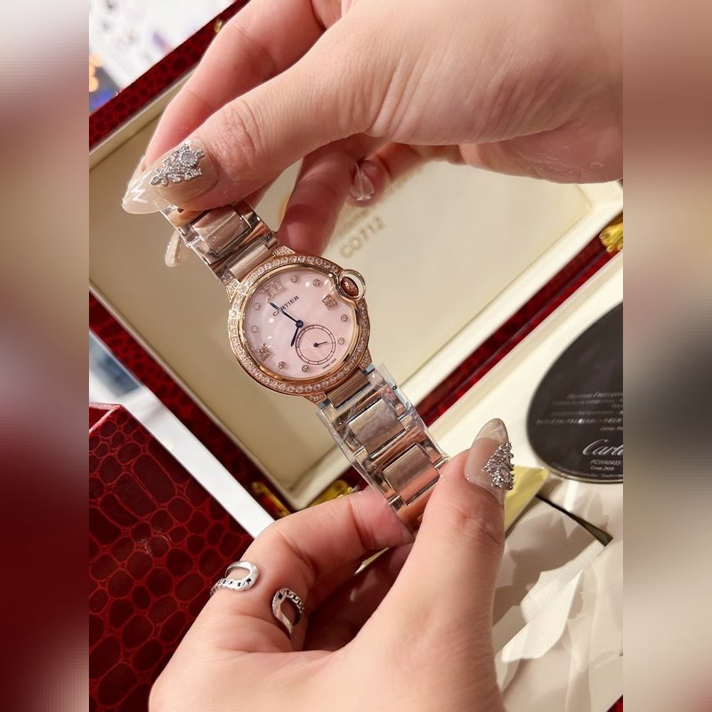 Cartier Ballon Bleu Diamond Mother-of-Pearl Swiss Quartz 36mm-3