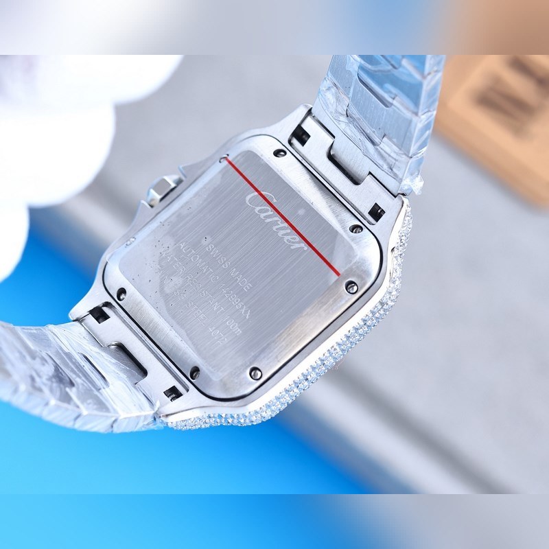 Cartier Santos de Cartier Silver Diamond Ring Stunning Quality-8