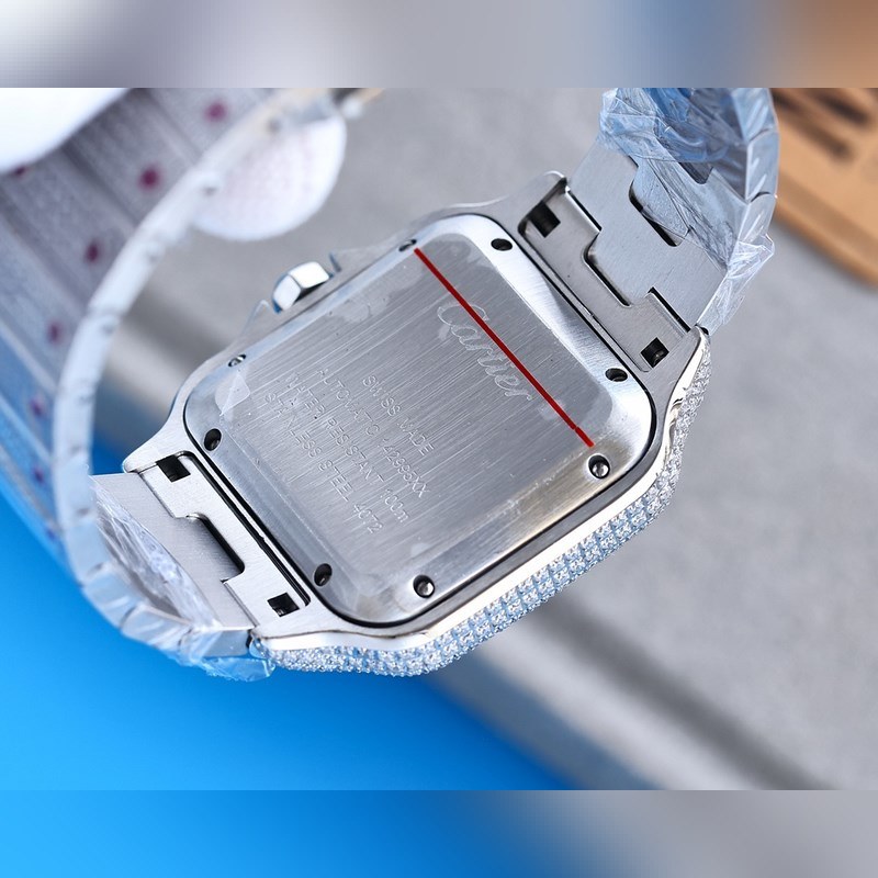 Cartier Santos de Cartier Silver Diamond Ring with Starry Sky Design-7