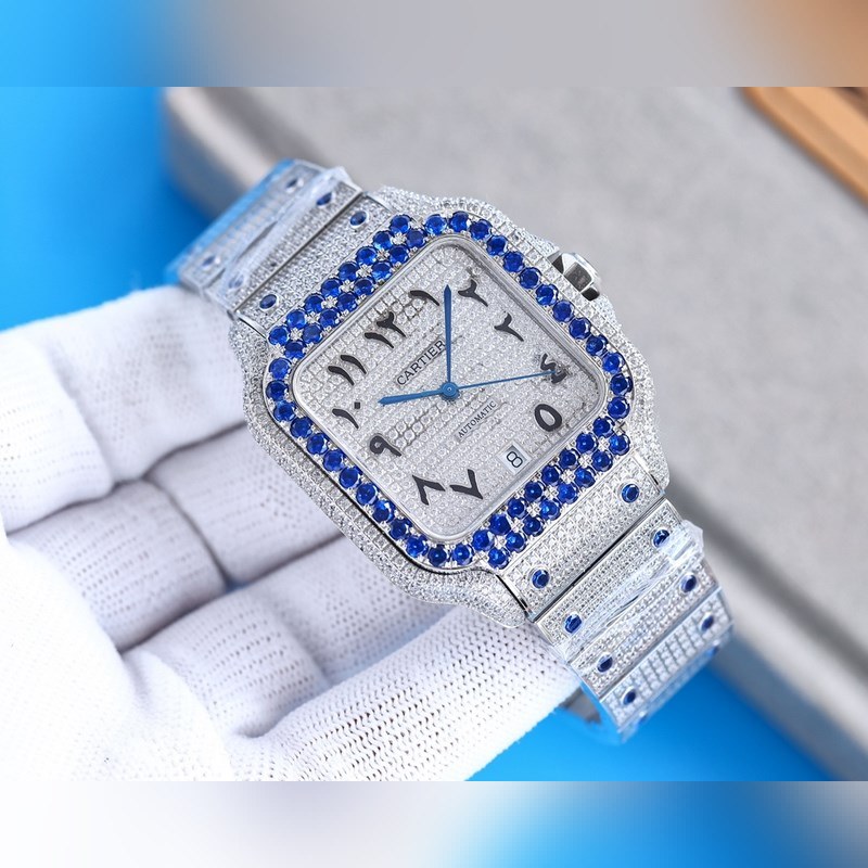 Cartier Santos Demoiselle Silver Diamond Ring Stunning Quality-2