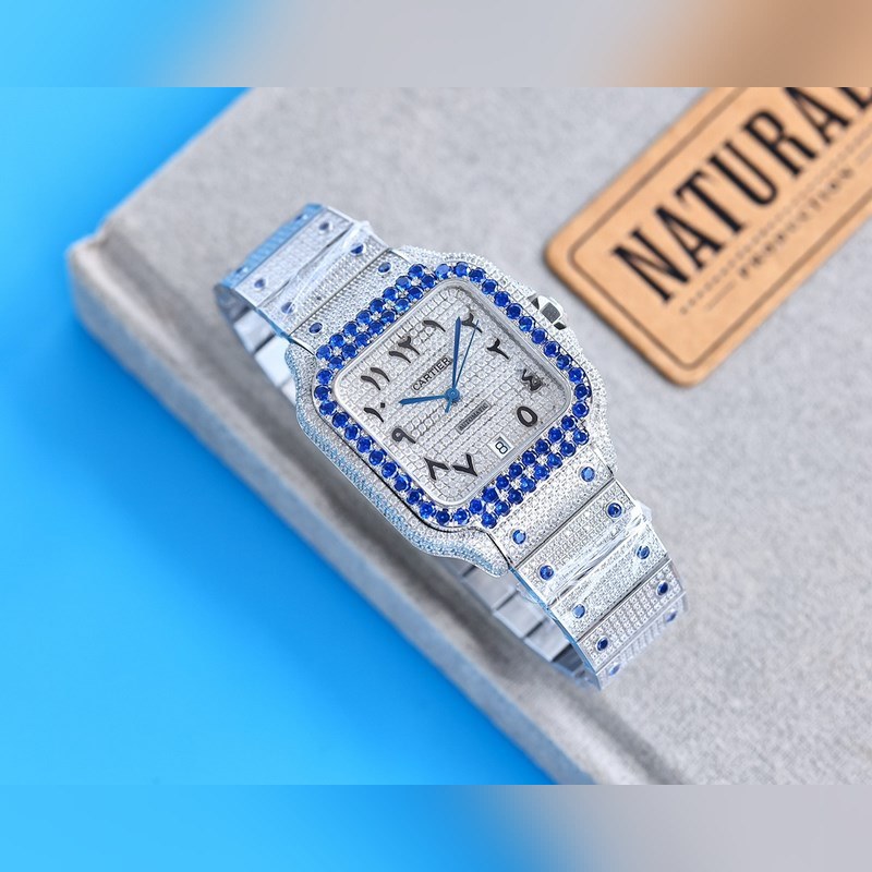 Cartier Santos Demoiselle Silver Diamond Ring Stunning Quality-3