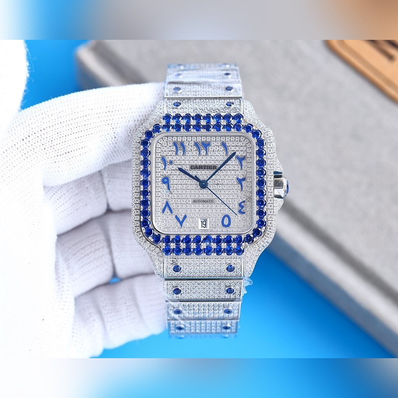 Cartier Santos Demoiselle Silver Diamond Ring Stunning Quality-4