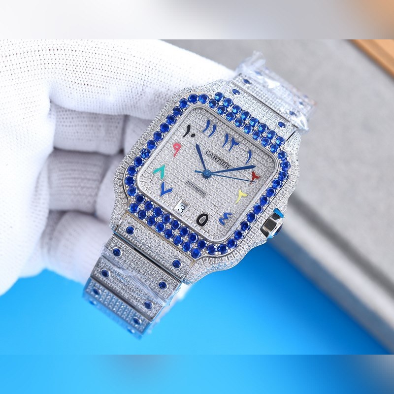 Cartier Santos Demoiselle Silver Diamond Ring Stunning Quality-5