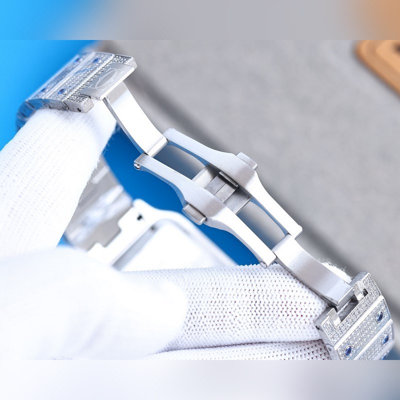 Cartier Santos Demoiselle Silver Diamond Ring Stunning Quality-6