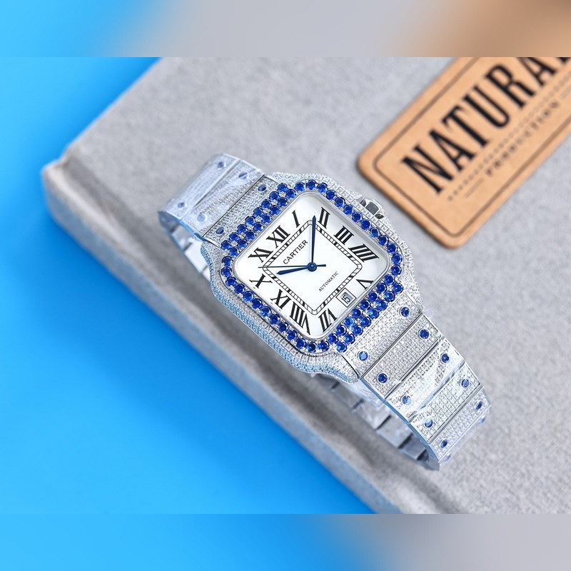 Cartier Santos Silver Diamond Ring Stellar Elegance Unveiled-2