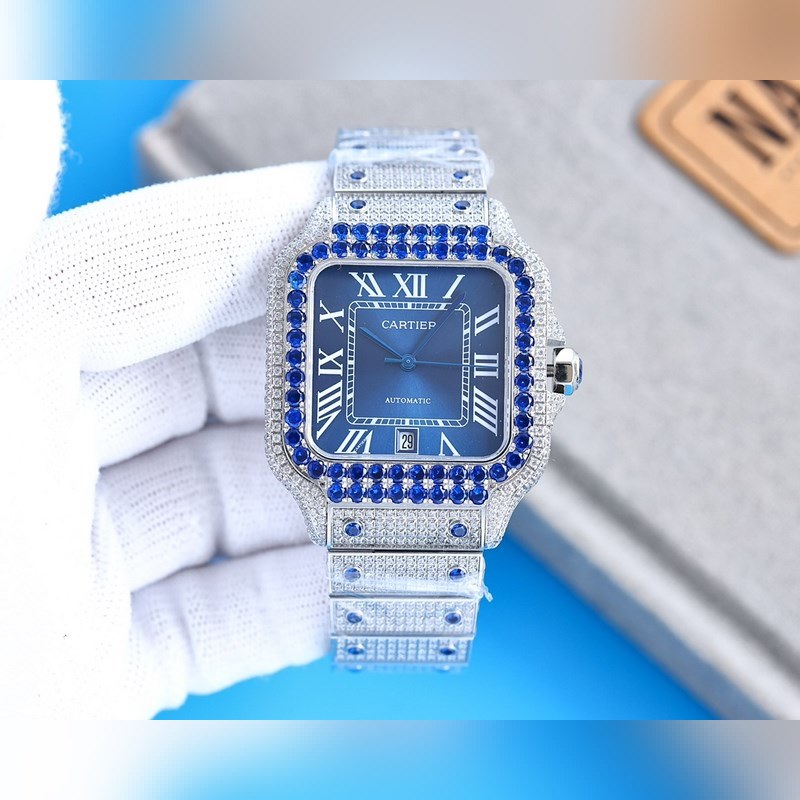 Cartier Santos Silver Diamond Ring Stellar Elegance Unveiled-3