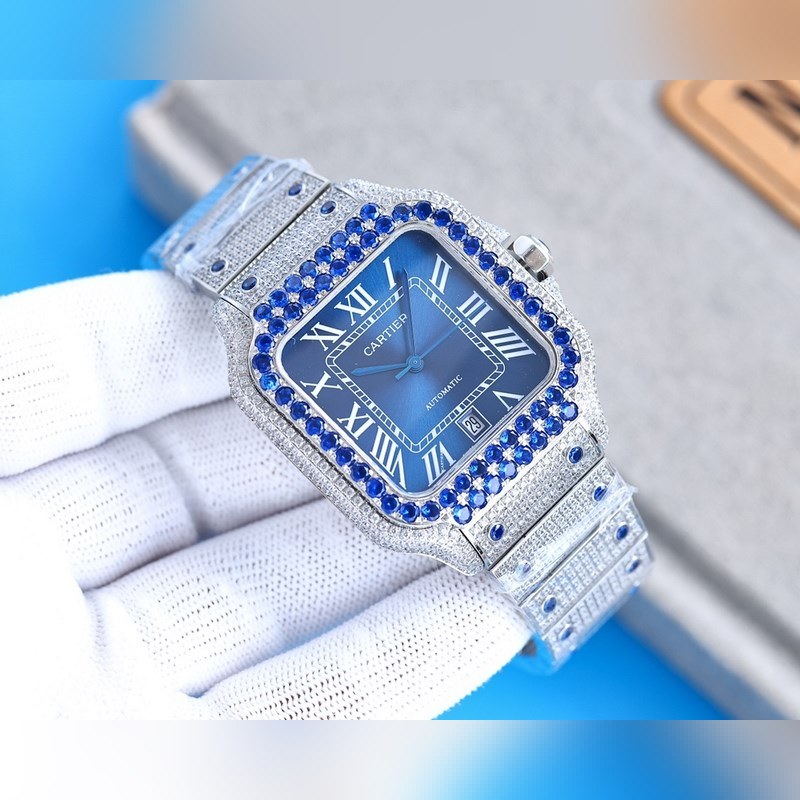 Cartier Santos Silver Diamond Ring Stellar Elegance Unveiled-5