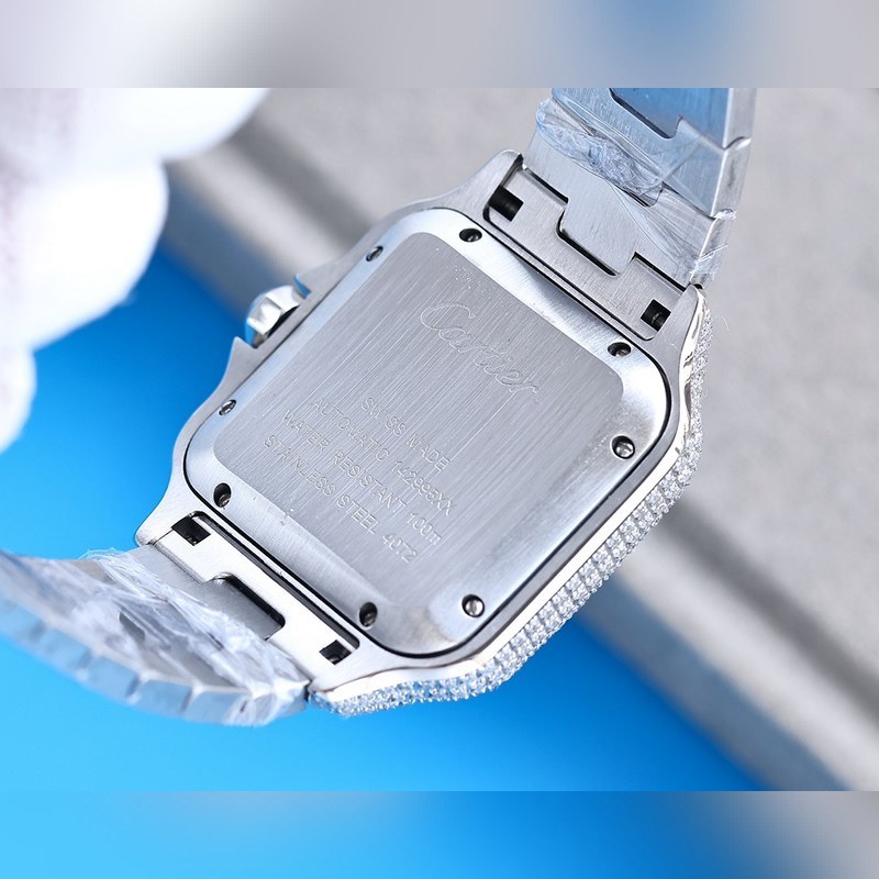 Cartier Santos Silver Diamond Ring Stellar Elegance Unveiled-7