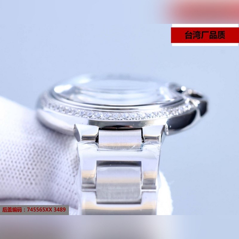 Cartier Ballon Bleu 33mm Ice Blue Dial Swiss Quartz Replica Watch-5