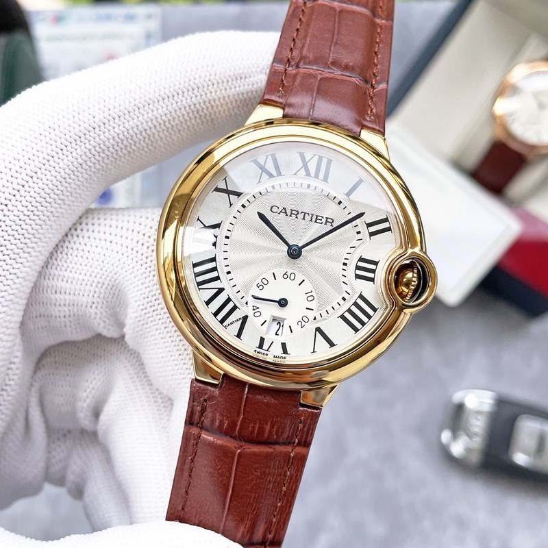 Cartier Ballon Bleu Quartz Replica Watch with Date Display-3