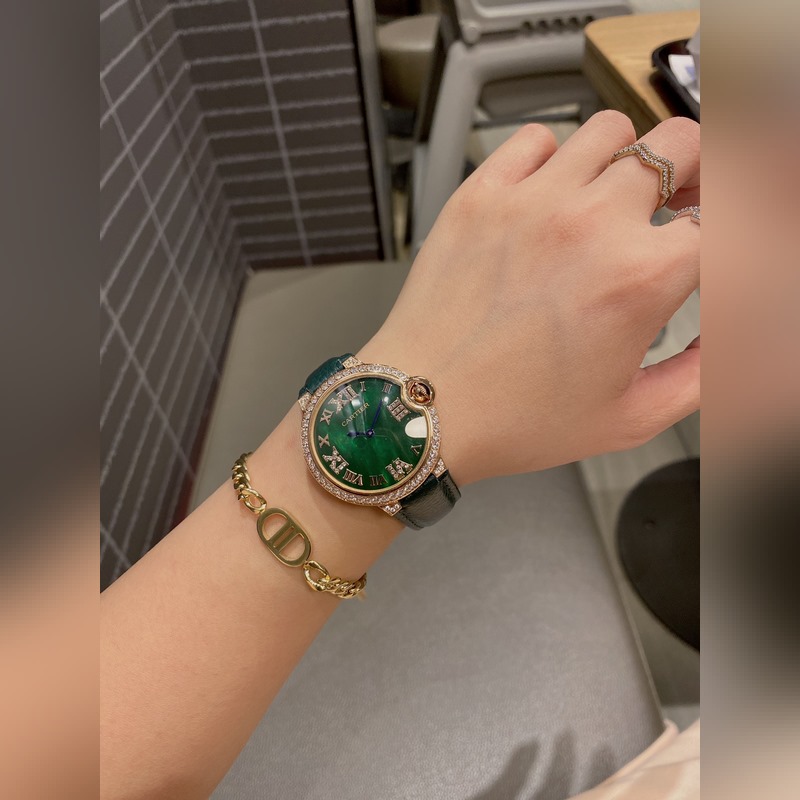 Cartier Ballon Bleu Two-Hand Half Pearl Mother of Pearl Dial Luxury Replica Watch-4