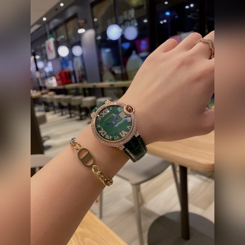 Cartier Ballon Bleu Two-Hand Half Pearl Mother of Pearl Dial Luxury Replica Watch-6