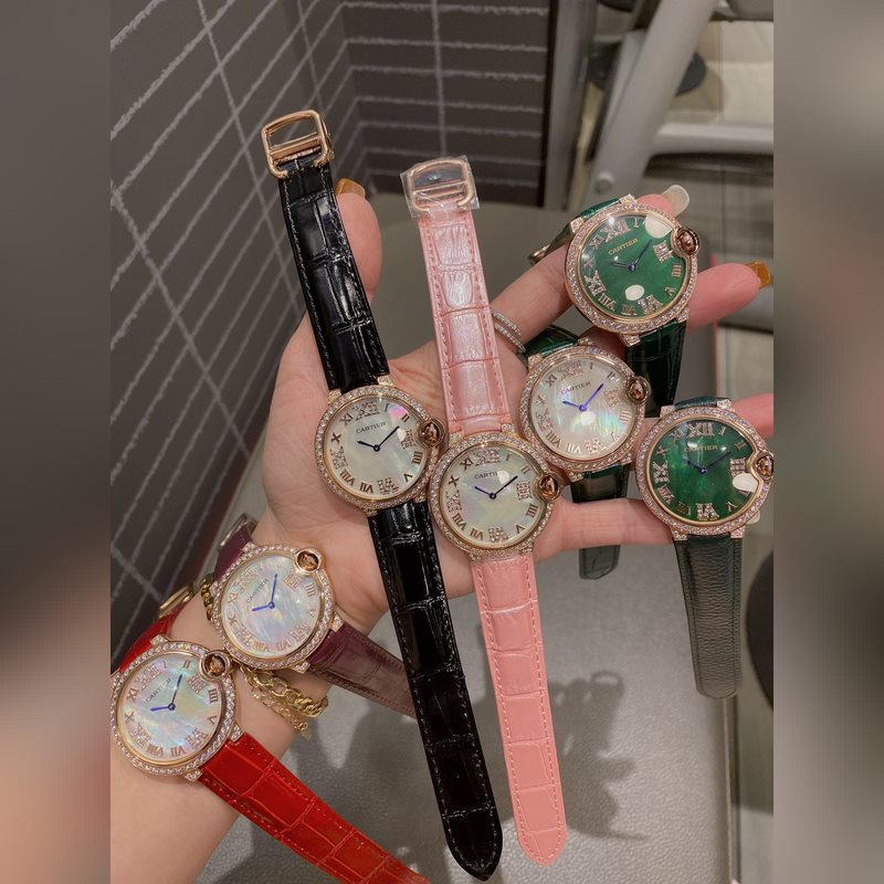 Cartier Ballon Bleu Two-Hand Half Pearl Mother of Pearl Dial Luxury Replica Watch-8