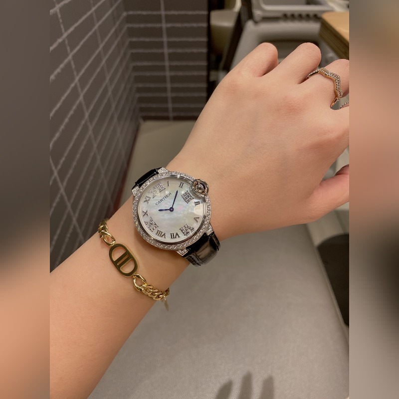 Cartier Ballon Bleu Two-Hand Mother of Pearl Dial Luxury Replica Watch-3