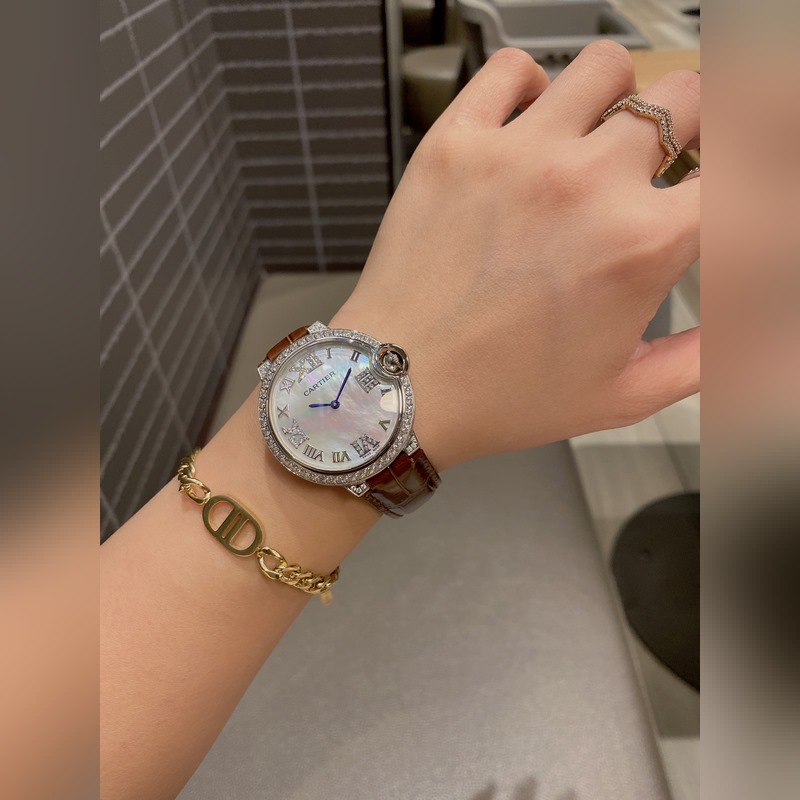 Cartier Ballon Bleu Two-Hand Mother of Pearl Dial Luxury Replica Watch-4
