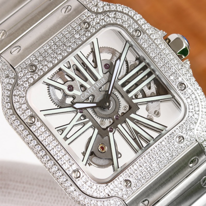 Cartier Santos Skeleton Series 1:1 Quality Replica with Exact Parameters-2